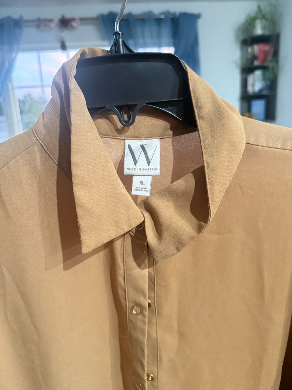 Worthington Men’s Classic Button-Up Shirt in Camel